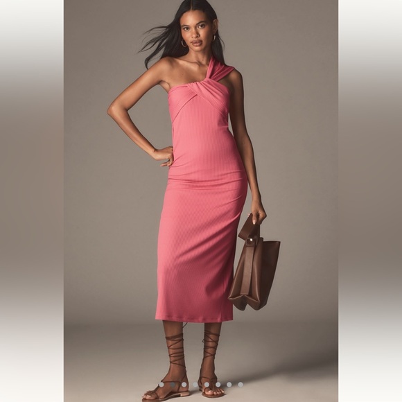 Anthropologie PORRIDGE ANTONIA TWIST-FRONT RIBBED MAXI DRESS Size M NWT - Picture 3 of 9